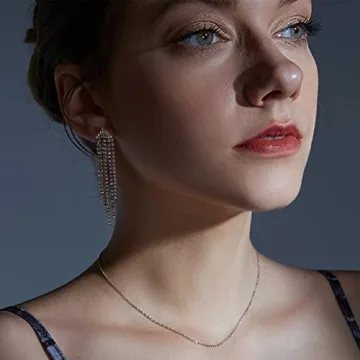 Luxval Women's Sparkly Rhinestone Dangle Earrings