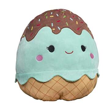 Squishmallows Flip-A-Mallows 12-Inch Mint Ice Cream and Toasted Cinnamon Roll Plush - Add Maya and Chanel to Your Squad, Ultrasoft Stuffed Animal Medium-Sized Official Kelly Toy Plush