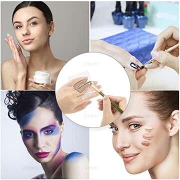 AUEAR, 3 Pack Professional Makeup Hand-held Palette Mixing Tray Clear Acrylic Nail Art Manicure or F...