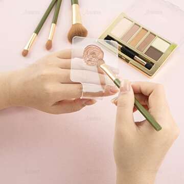 AUEAR, 3 Pack Professional Makeup Hand-held Palette Mixing Tray Clear Acrylic Nail Art Manicure or Foundation Eye Shadow Cremes Powders and Cosmetics