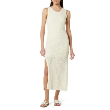 The Drop Women's Ritu Crochet Maxi Dress - Comfortable Summer Fashion in Whisper White