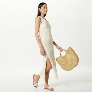 The Drop Women's Ritu Crochet Maxi Dress in Whisper White