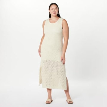 The Drop Women's Ritu Crochet Maxi Dress in Whisper White