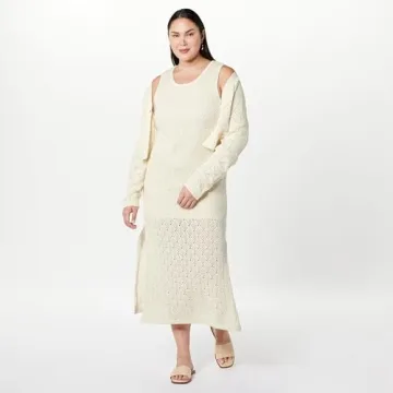 The Drop Women's Ritu Crochet Maxi Dress in Whisper White