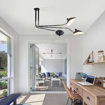 MhyTogn 85" Adjustable Mid-Century Chandelier