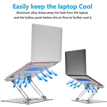Suturun Ergonomic Detachable Laptop Stand, Aluminum Laptop Riser for Desk,Portable , Compatible with 10 to 15.6 Inches Notebook Computer