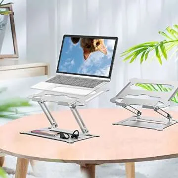 Suturun Ergonomic Detachable Laptop Stand, Aluminum Laptop Riser for Desk,Portable , Compatible with 10 to 15.6 Inches Notebook Computer