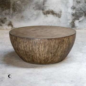 Lark Textured Aged Walnut 42 Inch Round Coffee Table - Classic Elegance for Your Living Space