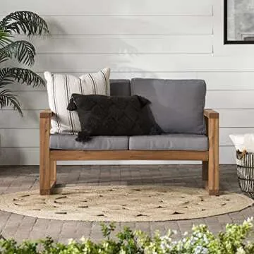 Walker Edison Sorrento Outdoor Loveseat with Cushions