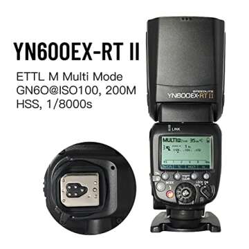 YONGNUO YN600EX-RT II Wireless Flash Speedlite with Optical Master and TTL HSS for Canon