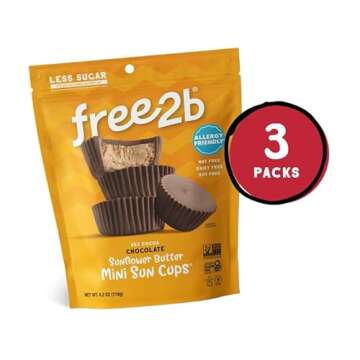 Free 2b Sunflower Butter Mini Sun Cups, Safe for School and Allergy Friendly - Gluten-Free, Dairy-Fr...