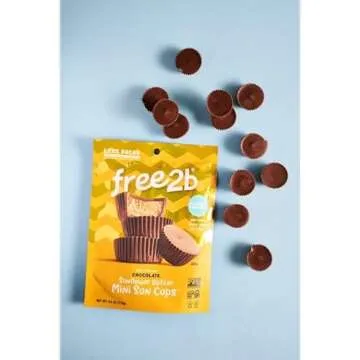 Free 2b Sunflower Butter Mini Sun Cups, Safe for School and Allergy Friendly - Gluten-Free, Dairy-Free, Nut-Free, and Soy-Free - Chocolate, 4.2 oz Resealable Bag (Pack of 3)