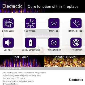 Electactic 68 Inches Electric Fireplace for Cozy Homes