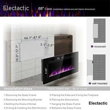 Electactic 68 Inches Electric Fireplace for Cozy Homes