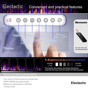 Electactic 68 Inches Electric Fireplace for Cozy Homes