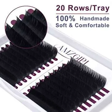 AMZ GIRL Eyelash Extensions Individual Lashes 0.03mm C Curl 16mm 20 rows Classic Lash Extensions Eyelash Extension Supplies(0.03 C 11mm)