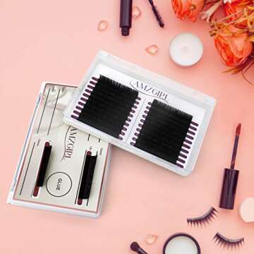 AMZ GIRL Eyelash Extensions Individual Lashes 0.03mm C Curl 16mm 20 rows Classic Lash Extensions Eyelash Extension Supplies(0.03 C 11mm)
