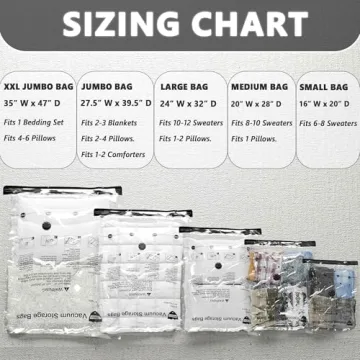 Vacuum Storage Bags 8 Jumbo, Space Saver Bags with Travel Hand Pump, Compression Airtight Sealer Bags for Clothes, Bedding, Pillows, Comforters, Blankets