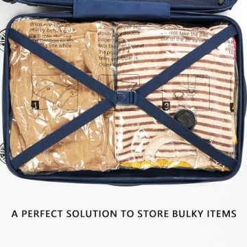 Vacuum Storage Bags 8 Jumbo, Space Saver Bags with Travel Hand Pump, Compression Airtight Sealer Bags for Clothes, Bedding, Pillows, Comforters, Blankets