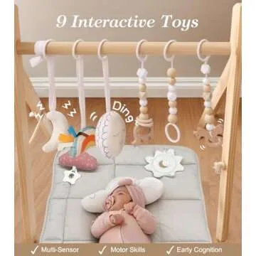 Stylish Wooden Baby Gym for Natural Playtime