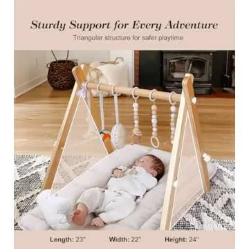 Stylish Wooden Baby Gym for Natural Playtime