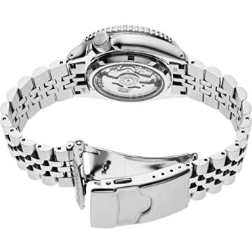 SEIKO SSK001 Automatic Watch for Men - 5 -Sports - Black Dial with Date Calendar and Luminous Hands & Markers and Black & Gray GMT Bezel, 100m Water-Resistant