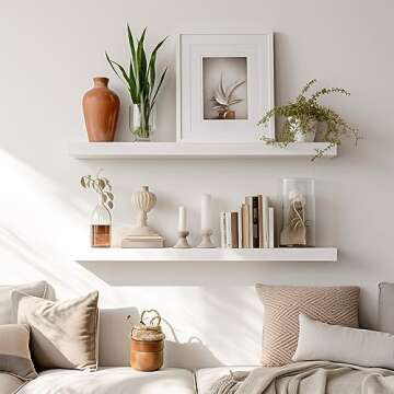 LaVie Home Floating Shelves Set of 2, 24 Inch Modern Design