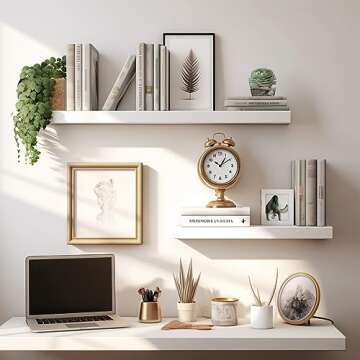 LaVie Home Floating Shelves Set of 2, 24 Inch Modern Design