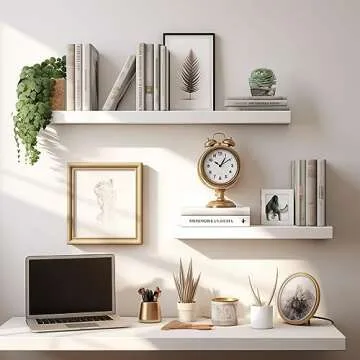 LaVie Home Floating Shelves Set of 2, 24 Inch Modern Design