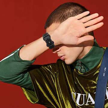 SVISVIPA Sport Bands Compatible for Apple Watch Bands 42mm 44mm 45mm 49mm,Soft Silicone Sport Women Men Replacement Strap Compatible with iWatch Ultra 2 & SE & Series 9/8/7/6/5/4/3/2/1,Anthracite