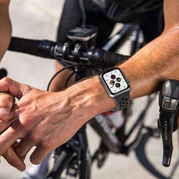 SVISVIPA Sport Bands Compatible for Apple Watch Bands 42mm 44mm 45mm 49mm,Soft Silicone Sport Women Men Replacement Strap Compatible with iWatch Ultra 2 & SE & Series 9/8/7/6/5/4/3/2/1,Anthracite