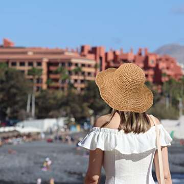 Stylish Crochet Straw Sun Hat for Women - Adjustable & Lightweight