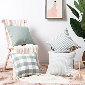 Buffalo Check Plaid Pillow Covers Set of 4 - Durable Canvas Fabric
