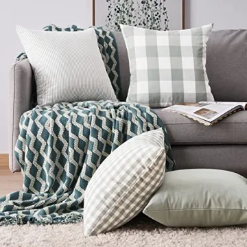 Buffalo Check Plaid Pillow Covers Set of 4 - Durable Canvas Fabric