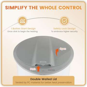 Giantex Towel Warmer Bucket, 21L Large Towel Warmer with Flip-top Lid, 1H Auto Shut Off, Safety Lock, for 45" x 70" Oversized Towels Bathrobes, Blankets, Hot Towel Heater for Bathroom Spa (Gray)