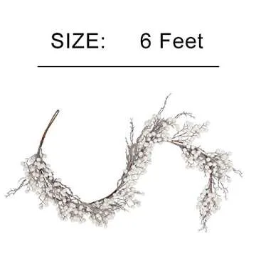 6 Feet Artificial Christmas Garland White Berry Garland