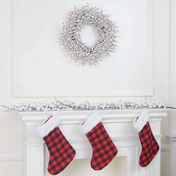 6 Feet Artificial Christmas Garland White Berry Garland