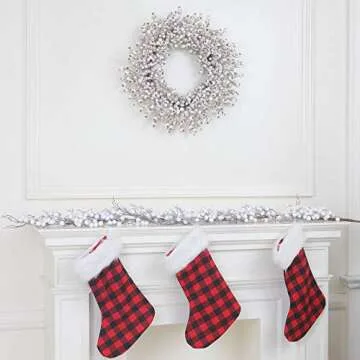 6 Feet Artificial Christmas Garland White Berry Garland