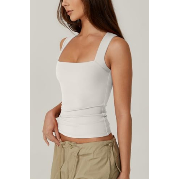 Shop QINSEN Women's Fitted Sleeveless Tank Top in White