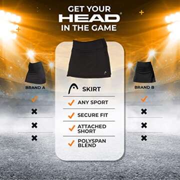 HEAD Women's Tennis Skort - Stylish Activewear for All