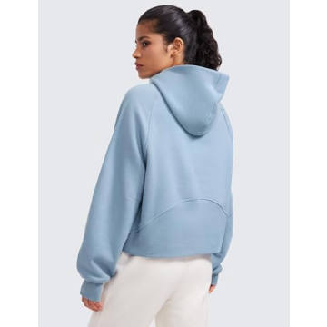 CRZ YOGA Women's Fleece Lined Half Zip Hoodie for Casual Wear