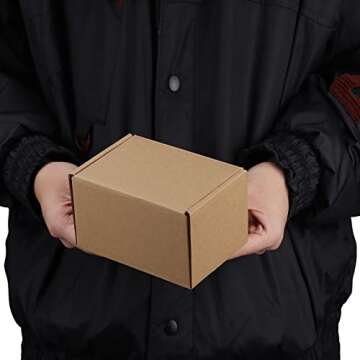 PHAREGE 6x4x3 inch Shipping Boxes Bulk 50 Pack Brown, Tab Lock Tuck Top Mailer Boxes for Packaging Small Business, Small Cardboard Gift Boxes for Wrapping Mailing Present