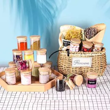 Stylish Glass Jars Set with Bamboo Lids for Storage