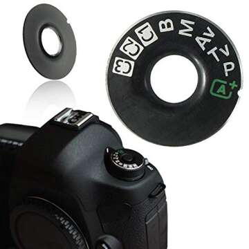 Camera Top Mode Dial Cover Lid Cap Function Mode Dial Signage Interface Cover Button Replacement for...