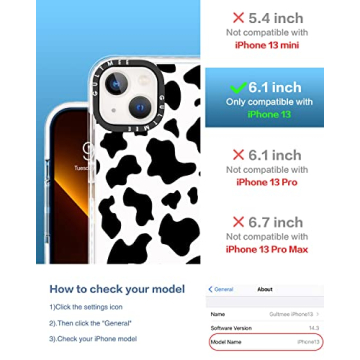 GULTMEE iPhone 13 Cow Print Shockproof Case + Protectors