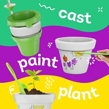Dan&Darci Cast, Paint & Plant Kit for Kids & Teens - Birthday Easter Gift Ideas for Girls & Boys Age 8-14 Year Old Girl - Teenage Crafts Gifts Kits, Fun DIY Art Teen Projects - Casting & Gardening