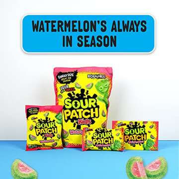 SOUR PATCH KIDS Watermelon Soft & Chewy Candy, Bulk Candy, 12-3.6 oz Bags