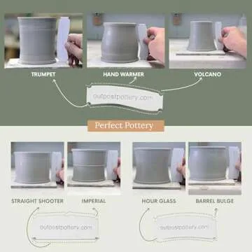 OUTPOST POTTERY Profile Ribs - Precision Pottery Rib Tools Made W/Durable PLA for Consistent Shapes, Floating Designs & Accurate Craft - Texture & Trimming Tools (Mugs & Cups Bundle)