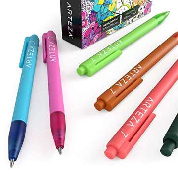 ARTEZA Gel Pens Colored Set of 20, Retractable Pens Assorted Colors for Writing in a Notebook, Journal, Planner