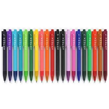 ARTEZA Gel Pens Colored Set of 20, Retractable Pens Assorted Colors for Writing in a Notebook, Journal, Planner